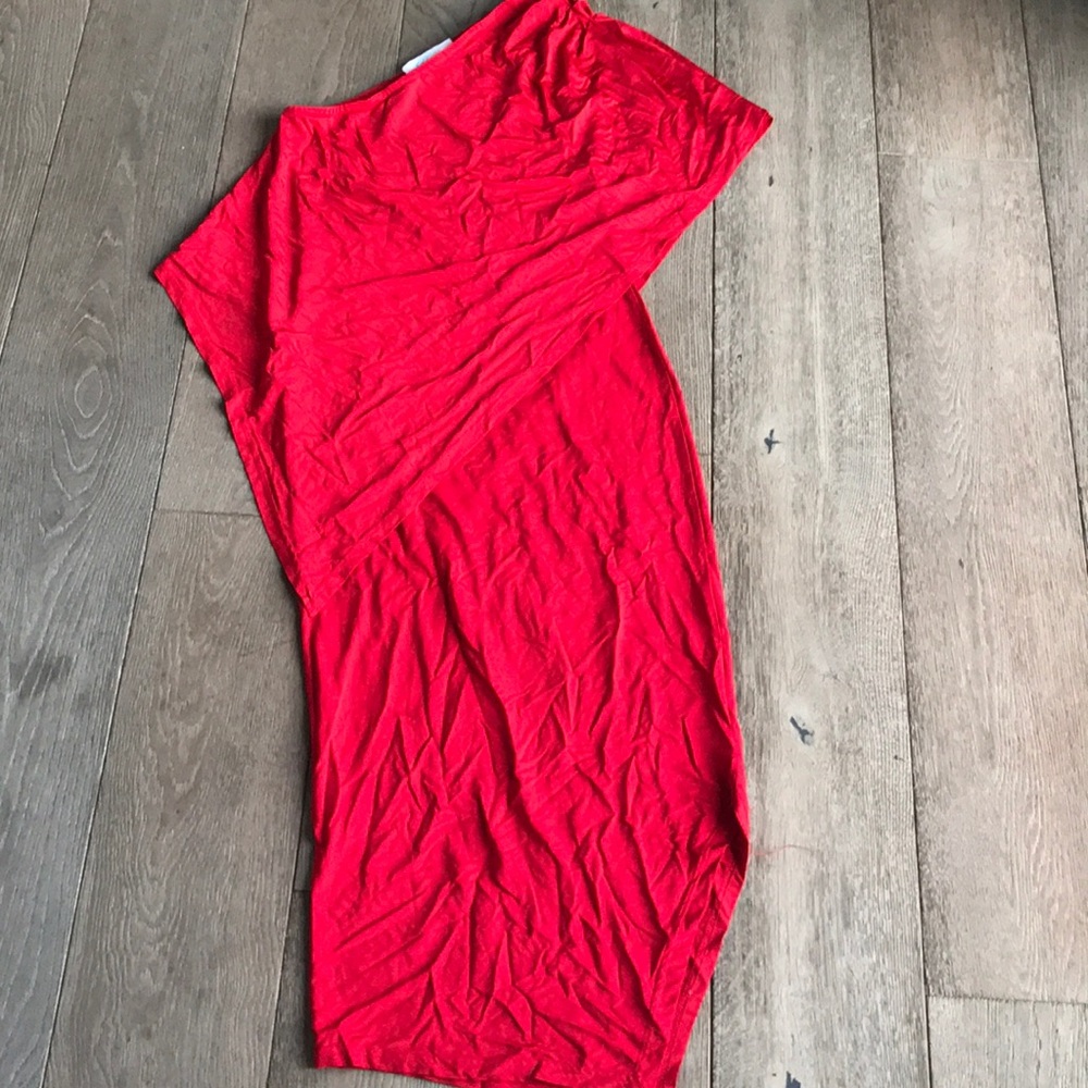 Sexy red tight off shoulder dress see photos